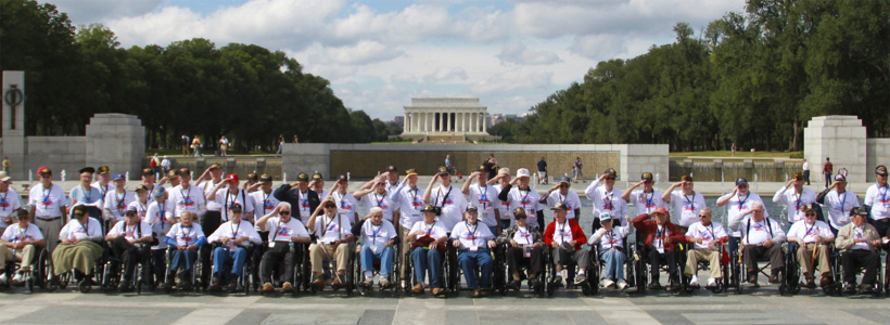 Honor Flight Group at WWII Memorial